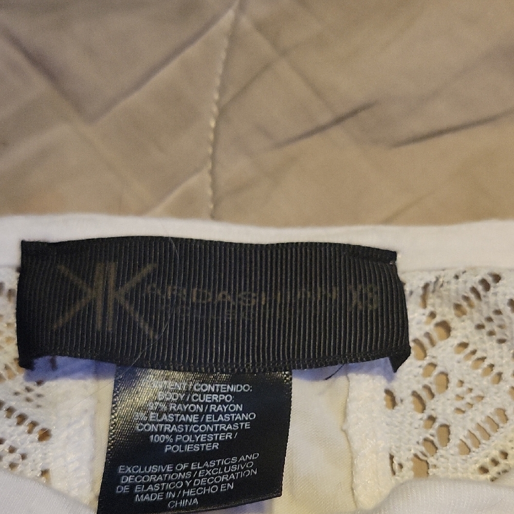 Kardashian Kollection White Lace Tank Top